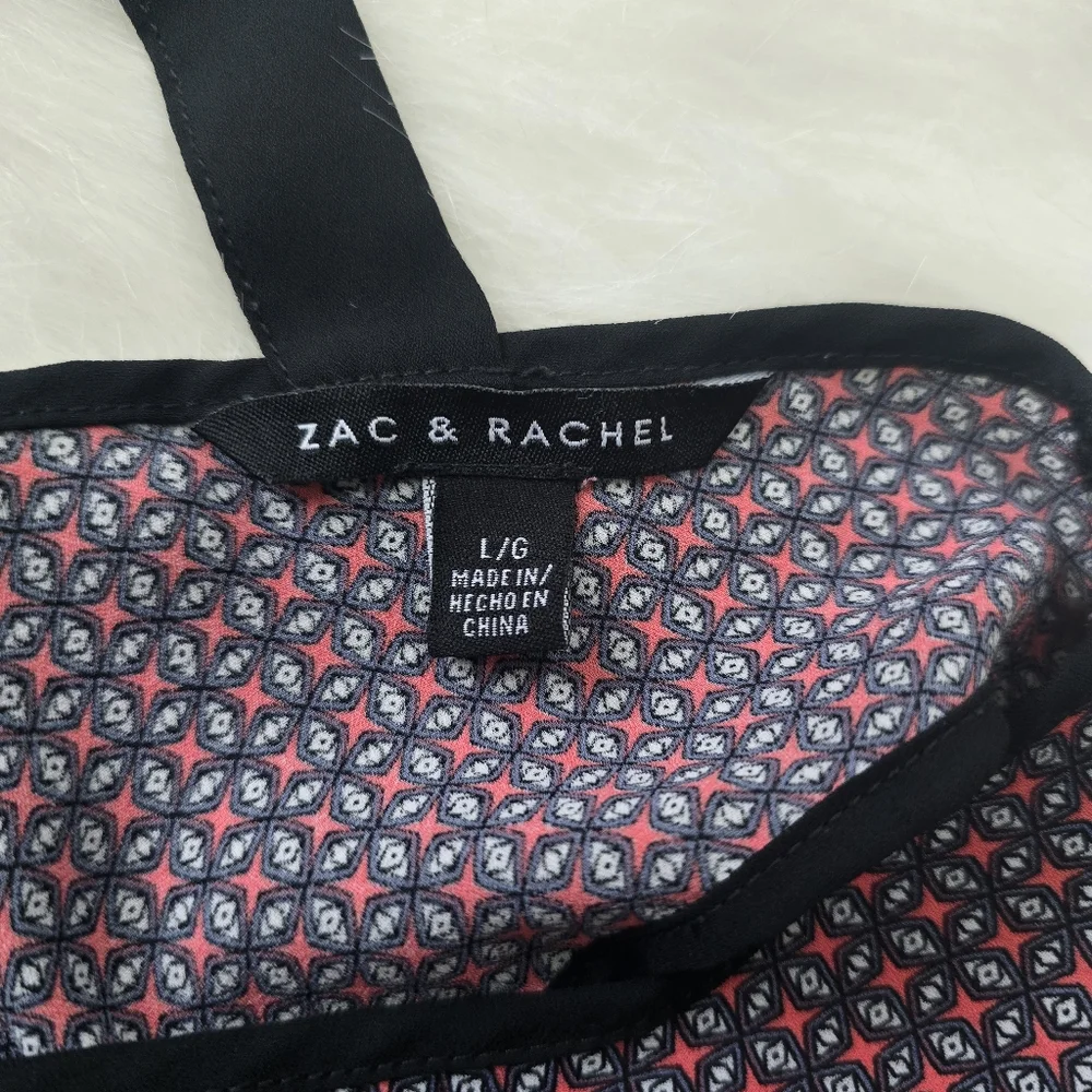 Zac & Rachel Flowy Bright Geometric Tank Top Blouse Large - Picture 4 of 6